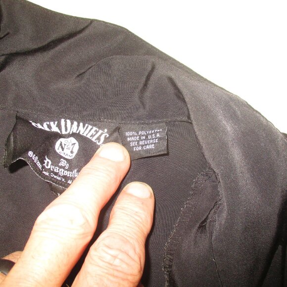 VTG Dragonfly Jack Daniels Button Down Old No 7 Camp Shirt Mens Double Side Sz L - Picture 3 of 5